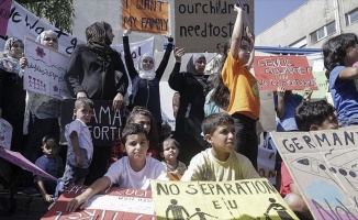 Yunanistan'da sığınmacılardan protesto