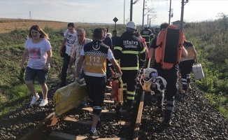 Tekirdağ'da tren kazası: Bir vagon raydan çıktı