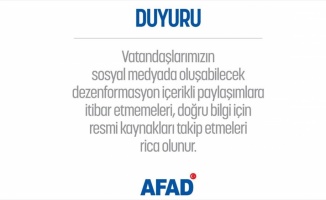AFAD&#039;dan depremle ilgili dezenformasyon uyarısı