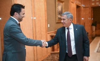 Tataristan Cumhurbaşkanı Minnihanov ve Türk işadamı Mirmahmutoğulları ikili işbirliğini masaya yatırdı
