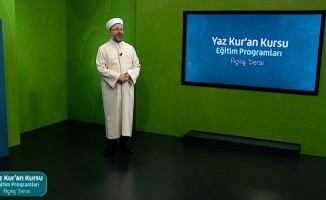 Diyanet&#039;in uzaktan eğitimle 6 hafta sürecek &#039;Yaz Kur&#039;an Kursları&#039; Diyanet TV&#039;de başladı