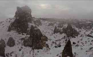 Kapadokya&#039;da balon turları kar nedeniyle durduruldu