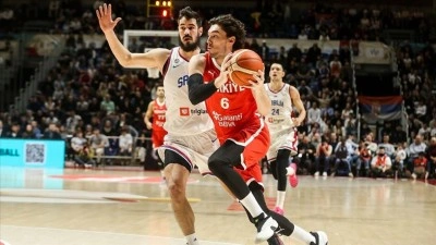 A Milli Basketbol Takımı, 2027 D&uuml;nya Kupası Avrupa Elemeleri'nde Sırbistan'ı yenerek 3