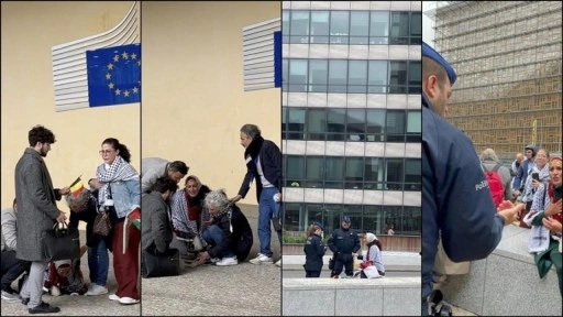 AB Komisyonu önünde "Gazze"ye ağıt