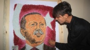 Afgan ressam yakut taşıyla Erdoğan'ı resmetti