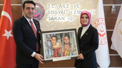 Aile ve Sosyal Hizmetler Bakanı G&ouml;ktaş, YTB Başkanı Turus ile g&ouml;r&uuml;şt&uuml;