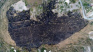 Akrebe kızdı 50 dekar otluk araziyi yaktı