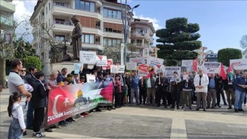 Alanya'da İsrail'in Gazze'ye saldırıları protesto edildi