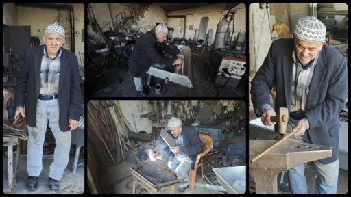 Ali usta 57 yıldır dükkanında yankılanan çekiç sesleri arasında mesleğini yaşatıyor