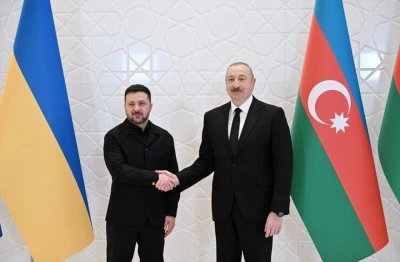 Aliyev ve Zelenskiy Azerbaycan'ın Gebele şehrinde g&ouml;r&uuml;şt&uuml;