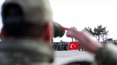 Almanya'daki Steadfast Dart 2026 Tatbikatı'ndan d&ouml;nen askerler i&ccedil;in Tekirdağ'da t&ouml;ren