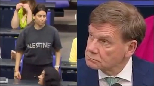 Almanya Dışişleri Bakanı Wadephul, mecliste Filistin destekçisi tarafından protesto edildi