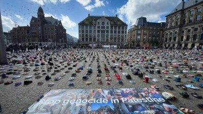 Amsterdam'da, İsrail saldırılarında &ouml;len Filistinli &ccedil;ocuklar ve gazeteciler anıldı