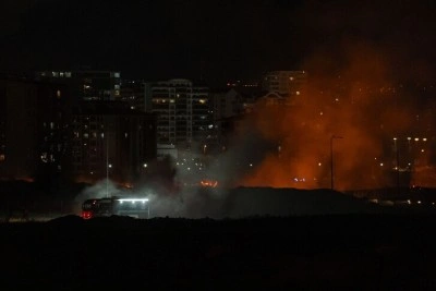 Ankara'da otluk alanda &ccedil;ıkan yangın s&ouml;nd&uuml;r&uuml;ld&uuml;