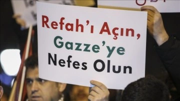 Ankara'da "Refah Sınır Kapısı'nın açılması" talebiyle gösteri düzenlendi