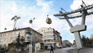 Ankara'da toplu taşıma hizmeti veren teleferik sistemi 