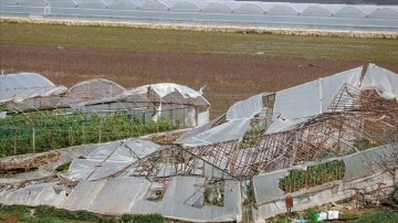 Antalya'daki hortum, fırtına ve sağanak, seralara zarar verdi