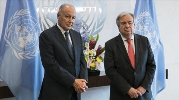 Arap Birliği Genel Sekreteri, Manama'da Guterres ile "Gazze'yi" görüştü