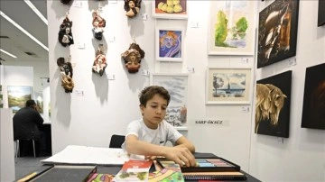 ArtAnkara Sanat Fuarı'nın en genç sanatçısı, eserlerini sanatseverlerle buluşturdu