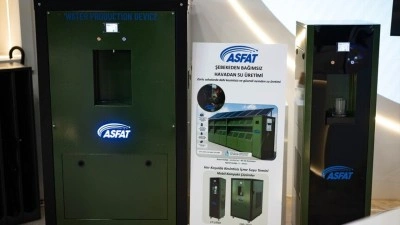 ASFAT'ın havadan su &uuml;retim sistemi g&uuml;nl&uuml;k 25 tona kadar i&ccedil;me suyu &uuml;retiyor