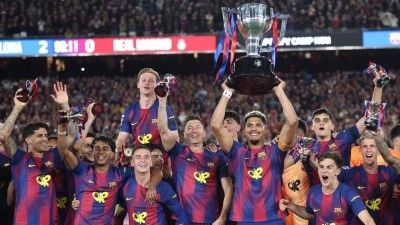 Avrupa'nın 5 b&uuml;y&uuml;k liginde şampiyonluğunu ilan eden &uuml;&ccedil;&uuml;nc&uuml; takım Barcelona oldu