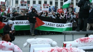 Avusturya'da İsrail'in Gazze'ye yönelik saldırılarının son bulması için gösteri düzen