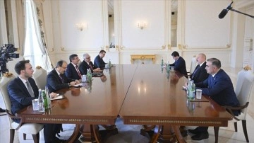 Azerbaycan Cumhurbaşkanı Aliyev, Cumhurbaşkanı Yardımcısı Yılmaz'ı kabul etti