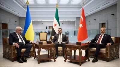 Bakan Fidan, Şam'da Suriye Cumhurbaşkanı Şara ve Ukrayna Devlet Başkanı Zelenskiy ile g&ouml;r&uuml;şt&uuml;