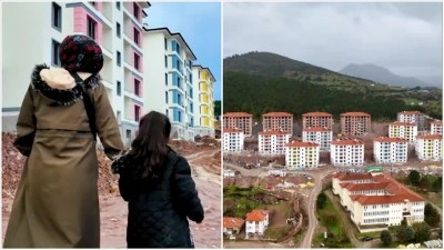 Bakan Kurum, Sındırgı'daki afet konutları ile hak sahibi vatandaşların g&ouml;r&uuml;nt&uuml;lerini paylaştı