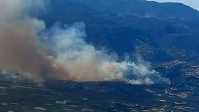 Balıkesir'in 3 il&ccedil;esinde &ccedil;ıkan arazi yangınlarına m&uuml;dahale ediliyor
