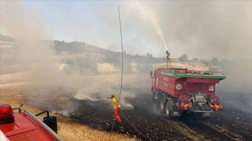 Balıkesir'de tarım arazisinde çıkan yangın ormana sıçramadan kontrol altına alındı