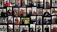 Balkan Senfoni Orkestrası üyeleri TBMM'nin 100. yılı için 'evlerinden' İstiklal Marşı