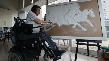 Bedensel engelli Nuri Şirin'in hayatı spor ve sanatsal etkinliklerle renklendi