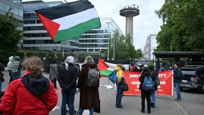 Bel&ccedil;ika&rsquo;nın İsrail&rsquo;in katılımına rağmen Eurovision'dan &ccedil;ekilmemesi protesto edildi