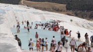 &#039;Beyaz cennet&#039; Pamukkale&#039;yi bayramda 121 bin kişi ziyaret etti