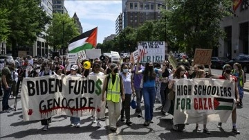 Beyaz Saray önünde Gazze'ye destek gösterisi