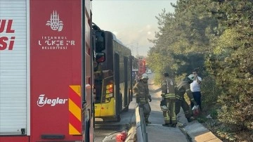 Beykoz'da İETT otobüsünde çıkan yangın söndürüldü