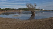 Bilecik&#039;teki Pelitözü Göleti&#039;nde yağış azlığı nedeniyle sular 30 metre çekildi