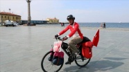 Bisikletli gezgin Cumhuriyet'in 97. yıl dönümü anısına Ankara'ya gidiyor