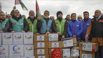 BM Türkiye Ofisi önünde insani ihtiyaçların Filistin'e ulaştırılması için eylem yapıldı