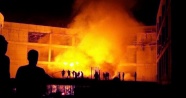 Bölge hastanesi inşaatında yangın