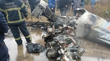 Bursa'da araziye düşen eğitim uçağındaki 2 kişi öldü