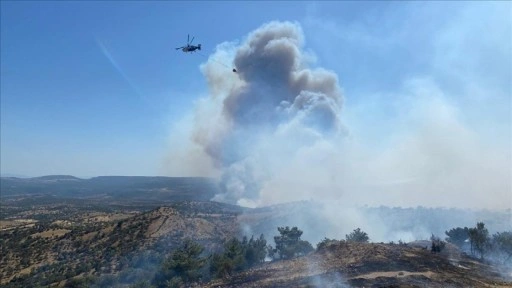 Çanakkale'de çıkan orman yangınına müdahale ediliyor