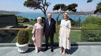Cumhurbaşkanı Erdoğan, Bel&ccedil;ika Krali&ccedil;esi Mathilde'yi kabul etti