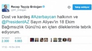 Cumhurbaşkanı Erdoğan'dan Azerbaycan'a bağımsızlık kutlaması