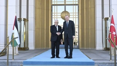 Cumhurbaşkanı Erdoğan, Filistin Devlet Başkanı Abbas'ı resmi t&ouml;renle karşıladı