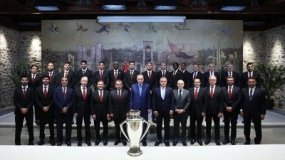 Cumhurbaşkanı Erdoğan Galatasaray Futbol Takımı'nı kabul etti
