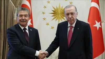 Cumhurbaşkanı Erdoğan, KKTC Başbakanı &Uuml;stel'i kabul etti