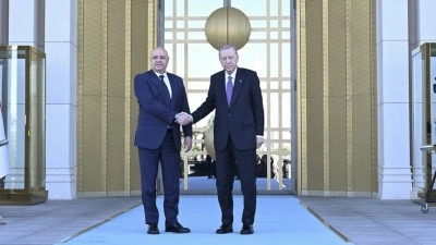 Cumhurbaşkanı Erdoğan, L&uuml;bnan Cumhurbaşkanı Avn'ı resmi t&ouml;renle karşıladı