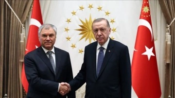 Cumhurbaşkanı Erdoğan, Rusya Devlet Duması Başkanı Volodin'i kabul etti